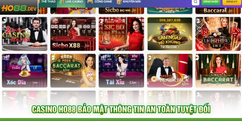 Casino HO88 bảo mật thông tin an toàn tuyệt đối