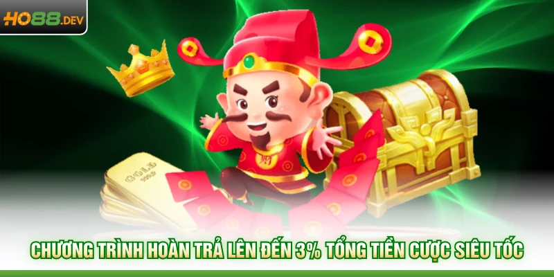 Chương trình hoàn trả lên đến 3% tổng tiền cược siêu tốc